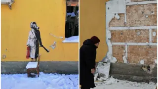 Las autoridades ucranianas han retirado el dibujo de Banksy para protegerlo