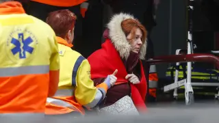 Una mujer herida por el choque de dos trenes en Barcelona.