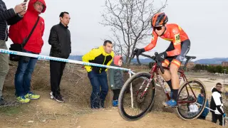 Javier Zaera, durante su participación en el Ciudad de Huesca de ciclocross.