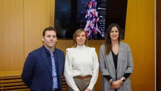 Jesús Carballo, Máfer Lardiés y Cristina García, en la presentación del evento.