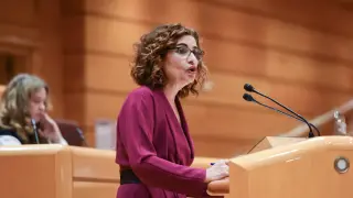 La ministra de Hacienda, María Jesús Montero, ha defendido en el Senado los Presupuestos.