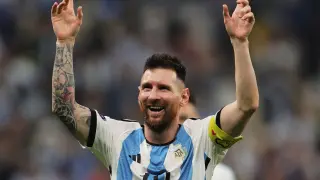 Leo Messi en el partido Argentina-Croacia