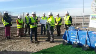 Acto de colocación de la primera piedra de las nuevas instalaciones de Prodesa en el Parque Tecnológico del Reciclado (PTR)