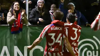 Pablo Barrios celebra su gol en la segunda ronda de la Copa
