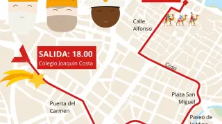 Horario y recorrido de la cabalgata de los Reyes Magos 2023 en Zaragoza. gsc