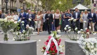 Homenaje a las víctimas del atentado del 17-A de Barcelona.