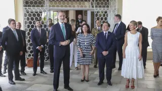 Felipe VI (3i), que encabeza la delegación española en la investidura del presidente electo brasileño, Luiz Inácio Lula da Silva