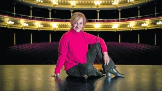 Ana Labordeta, sobre las tablas del Teatro Principal de Zaragoza.