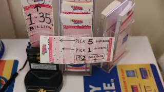 Boletos de la lotería Mega Millions.