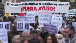 Multitudinaria manifestación en defensa de la Sanidad Pública en Madrid