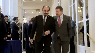 Los presidentes del Gobierno de Aragón y de Castilla-La Mancha, Javier Lambán y Emiliano García-Page