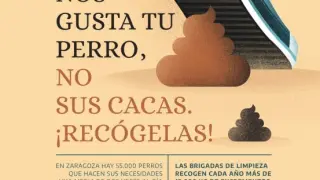 Nueva campaña municipal contra las cacas de perro en Zaragoza.