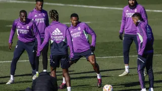 Entrenamiento del Real Madrid el pasado miércoles.