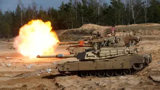 El tanque Abrams durante una maniobra de la OTAN.