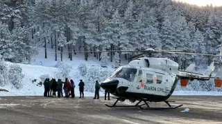 Operativo de rescate desplegado en la Sierra de Cebollera, entre Soria y La Rioja.