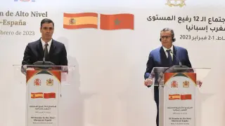 Pedro Sánchez y Aziz Akhannouch.