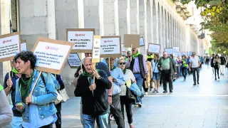 Una de las movilizaciones de Adislaf por el paseo de la Independencia de Zaragoza