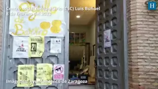 El interior del centro Luis Buñuel tras el desalojo