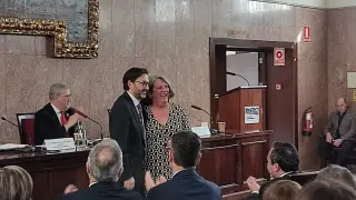 María Ángeles Júlvez, durante el acto de entrega de la medalla de oro de la Facultad de Derecho.