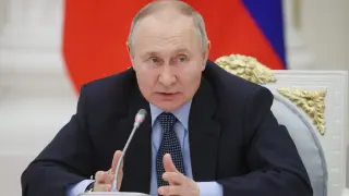 Vladímir Putin en una reunión el 8 de febrero en Moscú.
