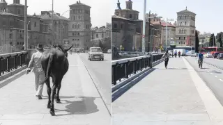 Zaragoza ayer y hoy: puente de Santiago