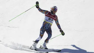 Hubertus de Hohenlohe en su último mundial de esquí en Courchevel, Francia.