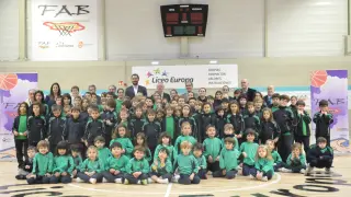 Inauguración del Centro de Tecnificación de la Federación Aragonesa de Baloncesto (FAB) en el colegio Liceo Europa de Zaragoza.