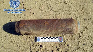 Artefacto explosivo hallado en el camino de Fornillos.