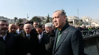 El presidente turco Erdogan visita la provincia de Hatay después del terremoto