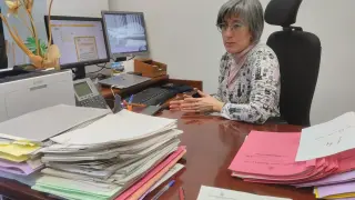 Ana Igea, en su despacho del Juzgado de lo Social número 6 de Zaragoza.