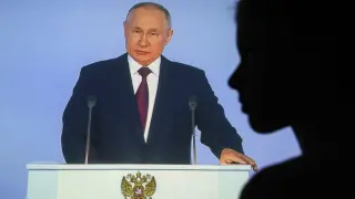 Vladimir Putin, en una comparecencia hoy, 21 de febrero.