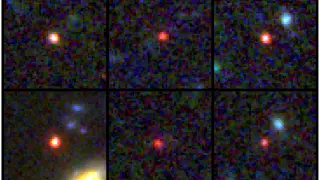 Imágenes de seis candidatas a galaxias masivas basadas en observaciones del Telescopio Espacial James Webb de la NASA