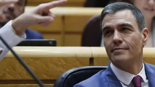 Pedro Sánchez en el pleno del Senado el pasado martes.