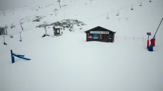 Nieve en la estación de esquí de Candanchú.