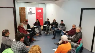 Reunión CHA-Espacio Municipalista para negociar la candidatura conjunta.