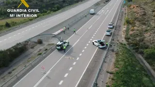 Control de la Guardia Civil en Teruel.