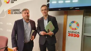 José Luis Soro y Javier Albisu Iribe, este martes en la presentación de la convocatoria para comprar viviendas.