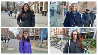 Las mujeres de Zaragoza opinan sobre la desigualdad en el Día de la Mujer.