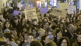 Manifestación por el 8M, Día de la Mujer, en Zaragoza