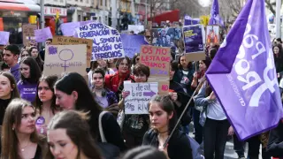 Protesta estudiantil del 8-M en Zaragoza