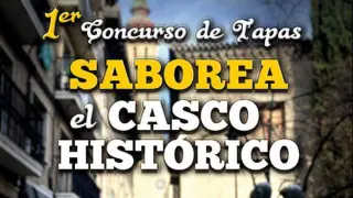 Cartel de 'Saborea el Casco Histórico' en Zaragoza. gsc