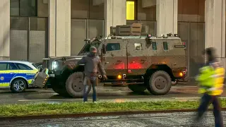 Fuerzas de seguridad alemanas en la zona de la toma de rehenes en Karlsruhe GERMANY CRIME HOSTAGE