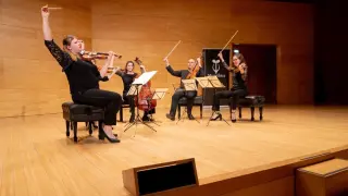 Un momento del concierto de la Asociación Musethica en la sala Luis Galve del Auditorio de Zaragoza.