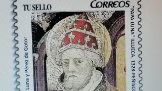 Sello postal del Papa Luna