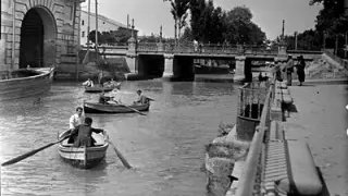 El Canal Imperial, que en sus primeros años fue navegable, a la altura del Puente de América, en 1922.