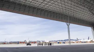 Inauguración en el aeropuerto de Teruel del primer hangar español con capacidad para dos Airbus A380.