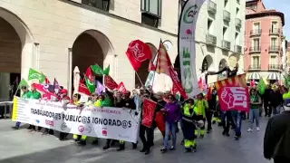 Protesta De Trabajadores Municipales De Huesca