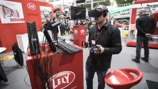 Expositor de 2019 que permitía viajar hasta las explotaciones ganaderas gracias a la realidad virtual.