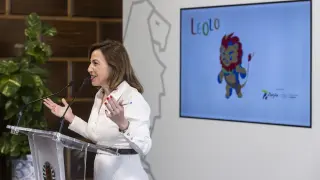 La candidata del PP a la alcaldía, Natalia Chueca, en el acto de presentación de la candidaturade Zaragoza como capital europea del deporte.