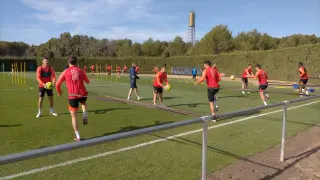 La SD Huesca regresó este miércoles al trabajo para preparar la visita del Alavés.